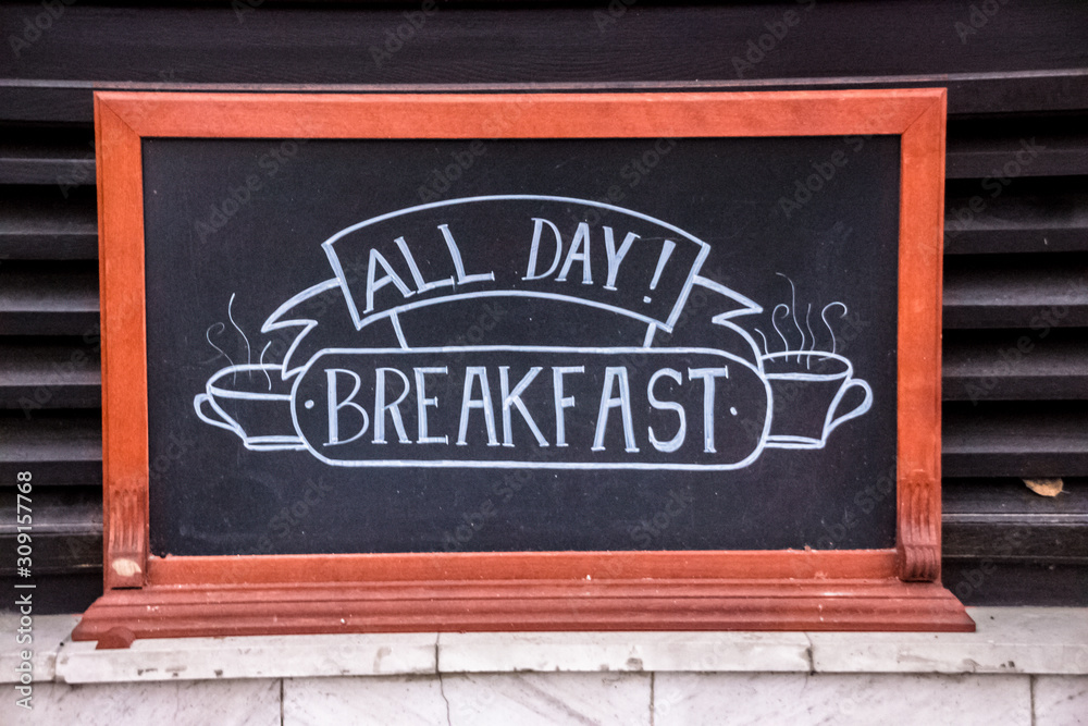 an all day breafdast sign