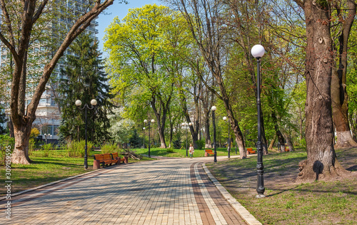 Obraz na płótnie Alley in Mariinsky park in the center of Kyv, Ukraine w salonie