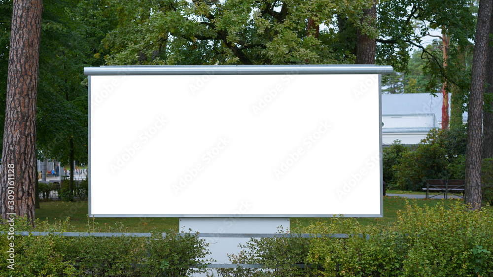 big empty blank white space banner in metal gray frame mock-up big empty blank white space banner in metal gray frame mock-up