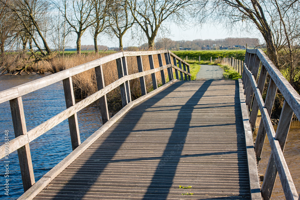 Obraz premium Wooden bridge over the water