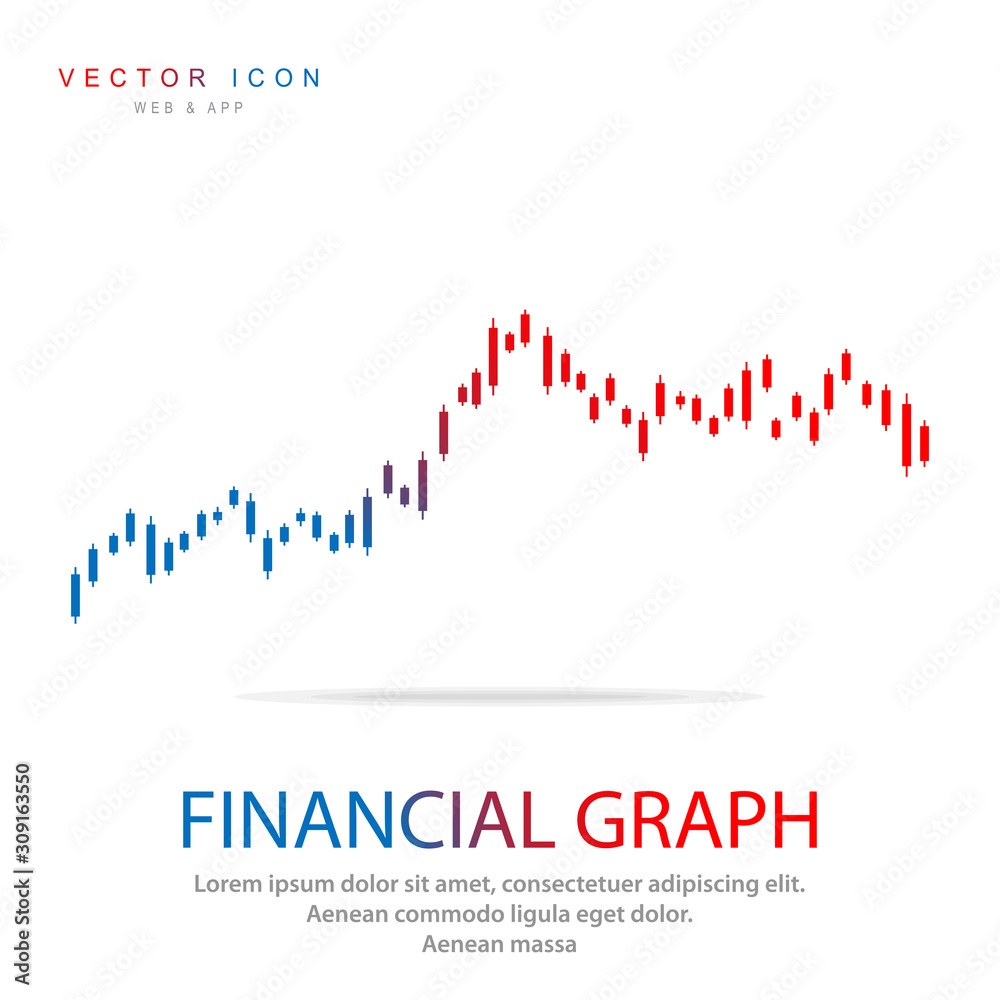 Stock market or forex trading business graph chart for financial investment concept. Candlestick Graph icon. Economy trends, business idea and technology innovation design