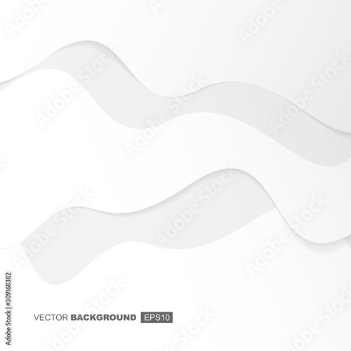 White Modern Fluid Background Composition with Waves and Shadows