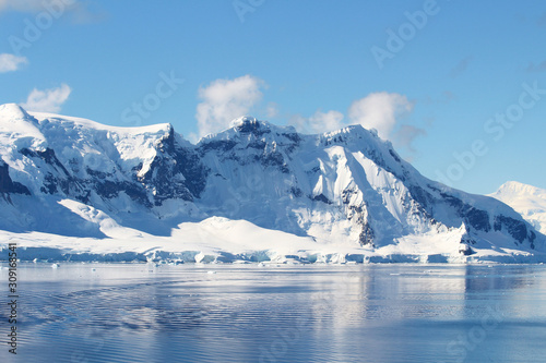 Mountains and icebergs between the islands around the Antarctic Peninsula, Palmer Archipelago, Antarctica © Marco Ramerini