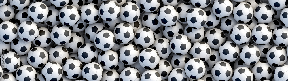 Soccer balls background - obrazy, fototapety, plakaty 