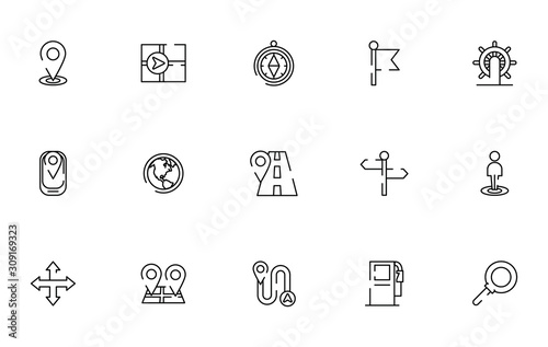 bundle of maps and navigation icons