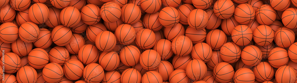 Basketball balls background - obrazy, fototapety, plakaty 