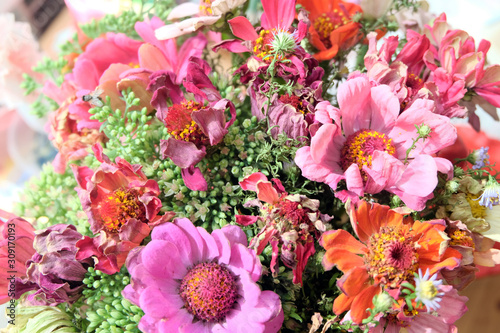 Beautiful wilting bouquet of flowers