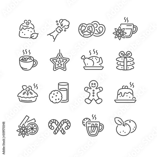 Christmas Food and Drink Icons