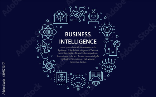 Artificial intelligence circle template icons. Vector illustrations.