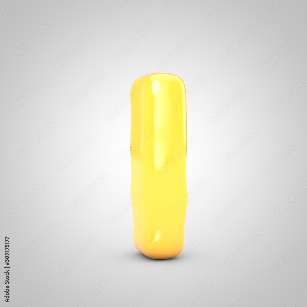 Yellow Fruit Bubble Gum letter I isolated on white background. Yellow Fruit Bubble Gum letter I isolated on white background.