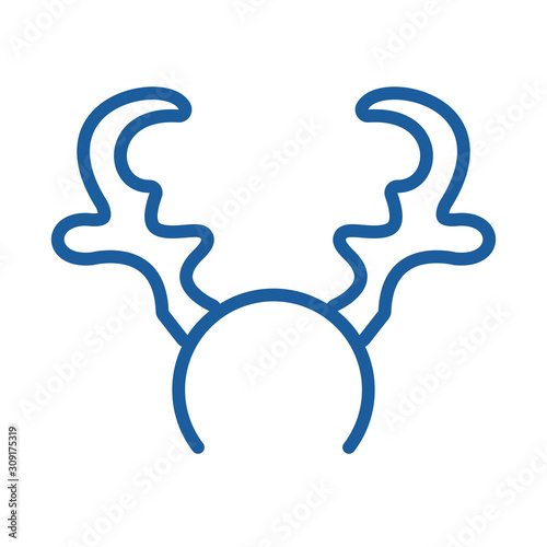 reindeer horns decoration isolated icon