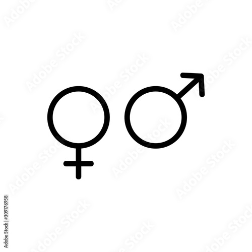 Men s and women s toilet icon vector. A thin line sign. Isolated contour symbol illustration