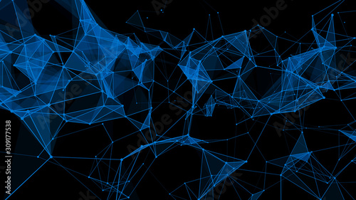 Abstract technology background. Connection of lines, points and planes. Concept of Network.