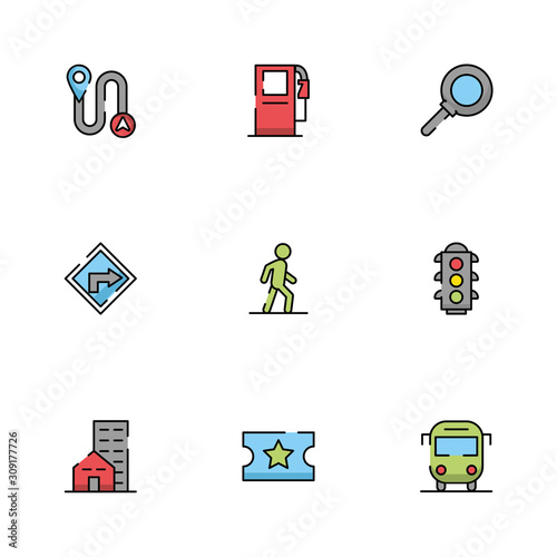bundle of maps and navigation icons