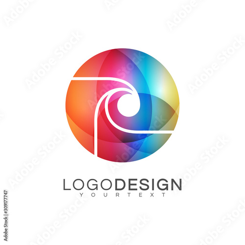 Free Download sea wave gradient logo vector design color full - GFXLoad