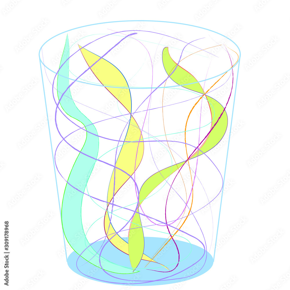 The abstract colorful glass with lines The abstract colorful glass with lines