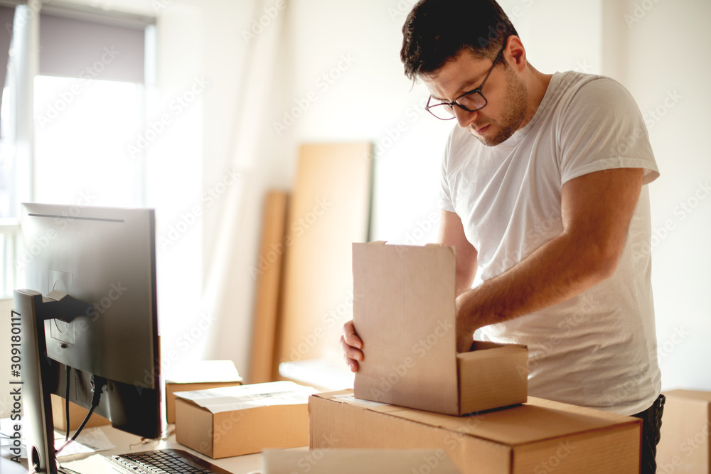 Young Man Working in Delivery service Young Man Working in Delivery service