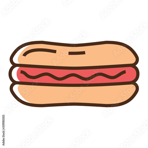 Fototapeta Naklejka Na Ścianę i Meble -  Color icon hot dog