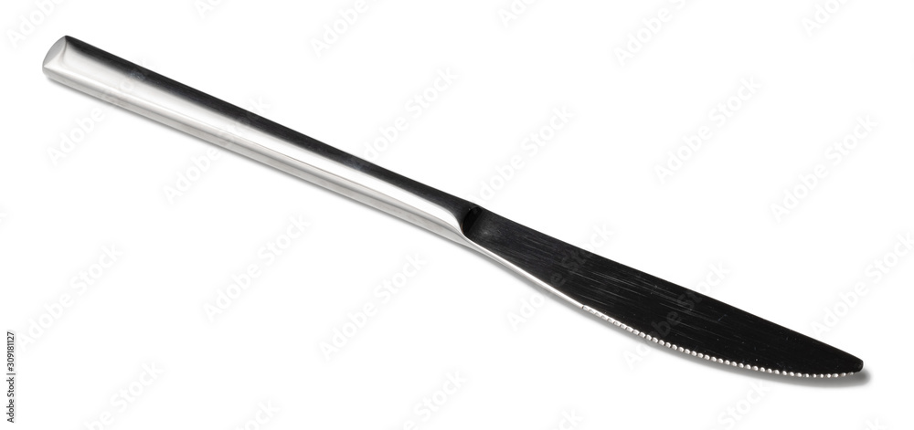 Stainless cutlery knife isolated on white background
