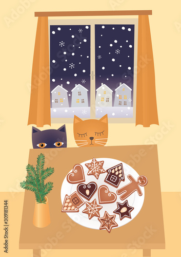 Cats waiting for Christmas