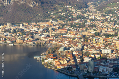 Town of Lecco, Italy in December time