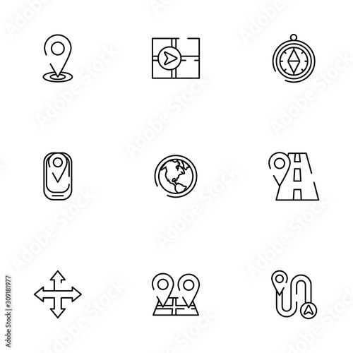 bundle of maps and navigation icons