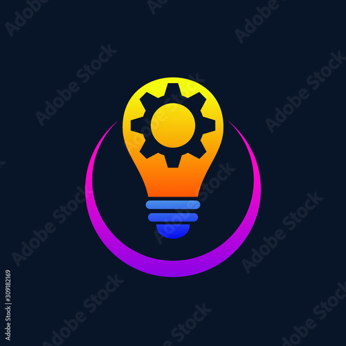 Bulb Idea With Gear Logo Design