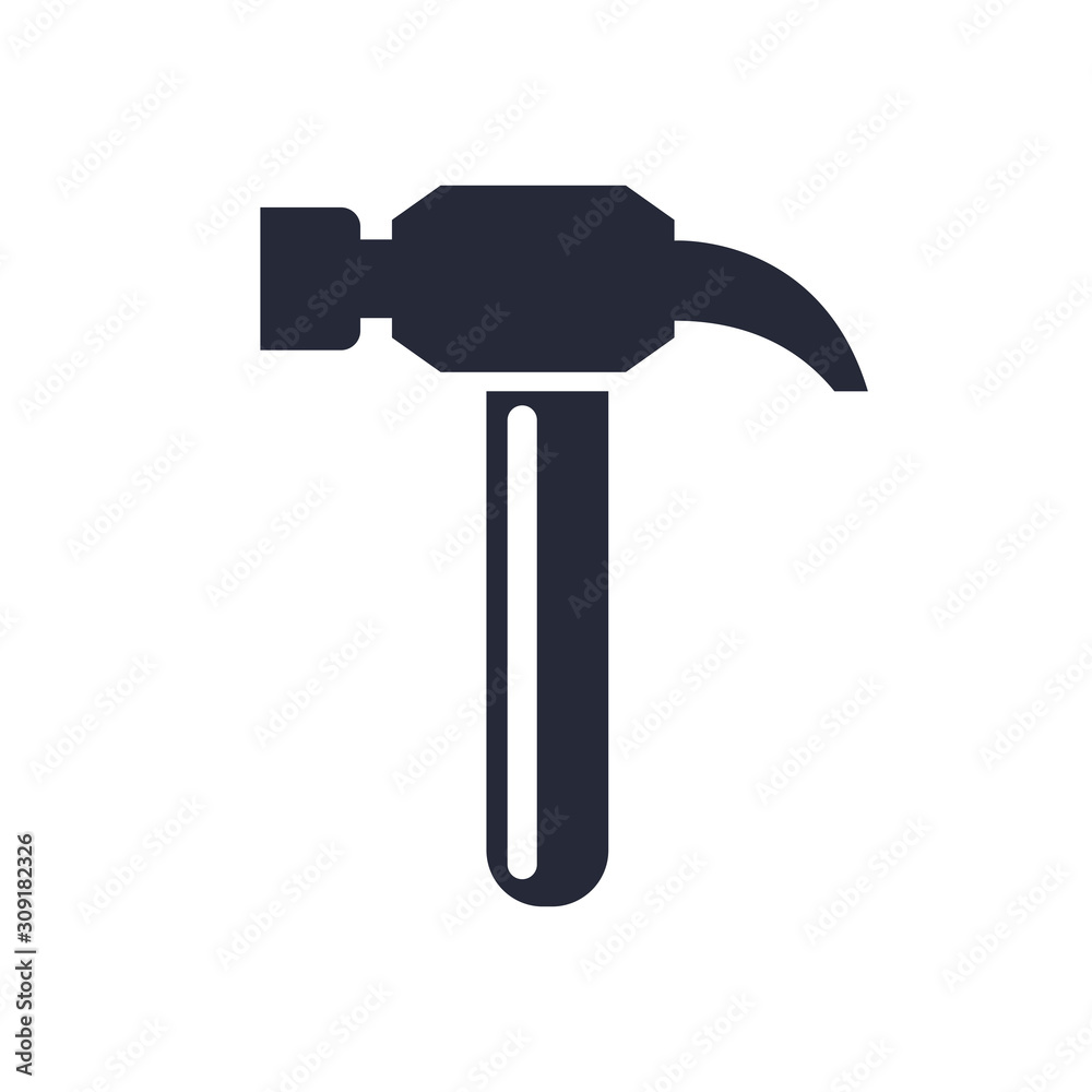 hammer mechanic tool flat icon