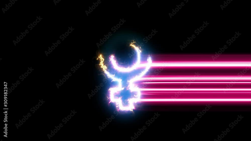 Venus symbol reveal. Blue, yellow, pink colors smoothly shimmer and form a neon electric number. Glowing motion wipes to center. 4K 60 fps video render footage. Venus symbol reveal. Blue, yellow, pink colors smoothly shimmer and form a neon electric number. Glowing motion wipes to center. 4K 60 fps video render footage.