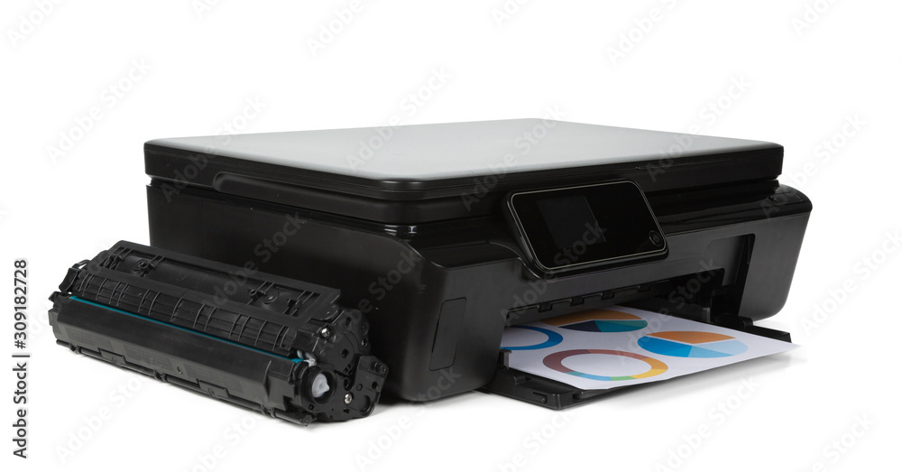 Laser home printer isolated on white background Laser home printer isolated on white background