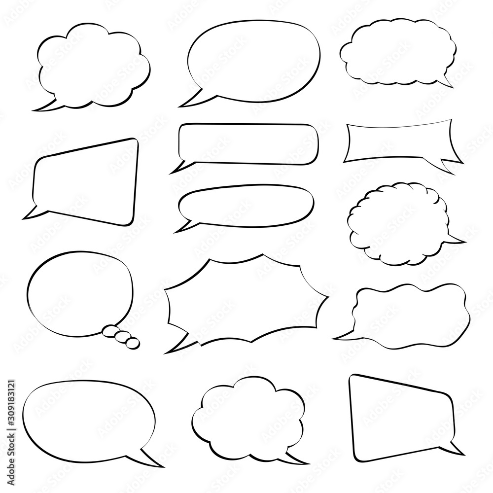 Obraz premium Speech bubbles. Hand drawn sketch