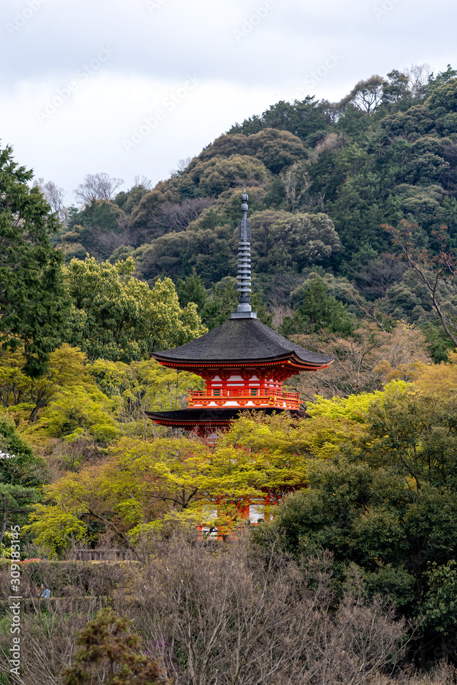 Koyasu pagoda at Kiyomizu-dera Temple area in the sakura season, Kyoto. Japan Koyasu pagoda at Kiyomizu-dera Temple area in the sakura season, Kyoto. Japan