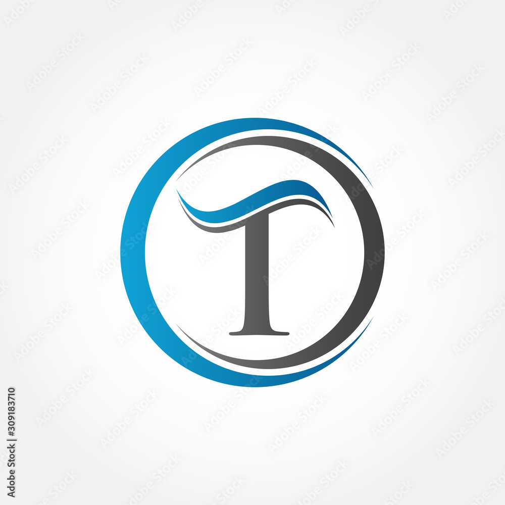 Circle Letter T Logo With Creative Modern Business Typography Vector ...