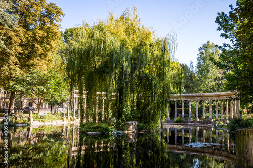Corinthian colonnade in Parc Monceau, Paris, France