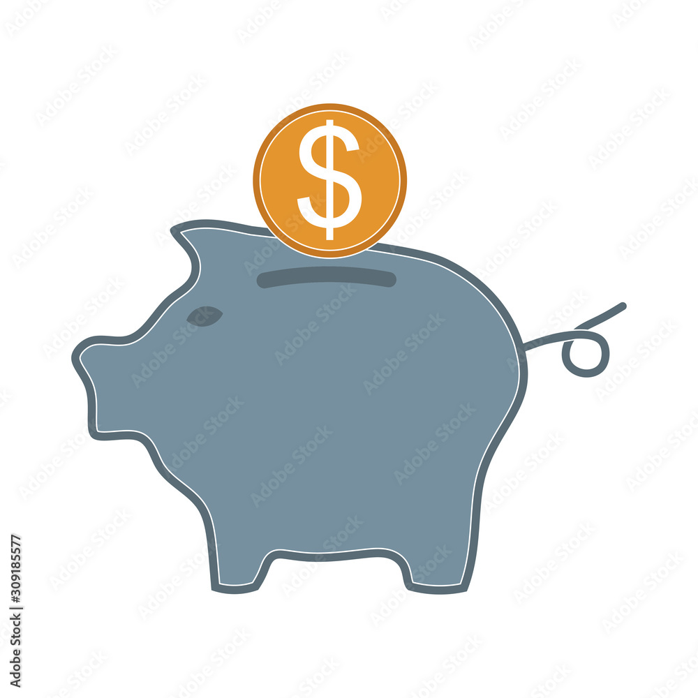 Vector icons piggy bank, saving money, the safety of money Vector icons piggy bank, saving money, the safety of money