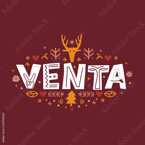 Sale in Spanish - Venta. Lettering Venta photo