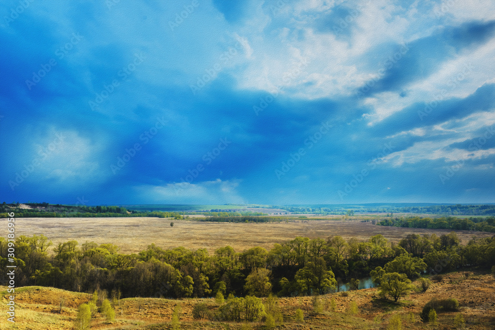 Landscape spring- storm clouds Landscape spring- storm clouds