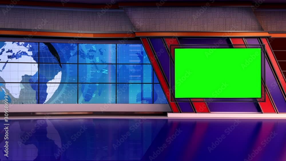 3D Virtual Studio Set Green Screen Background