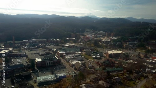 Aerial Pull Out Boone North Carolina and Appalachian State University photo