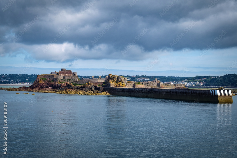 Fototapeta premium View from the see to Elizabeth Castle, Jersey
