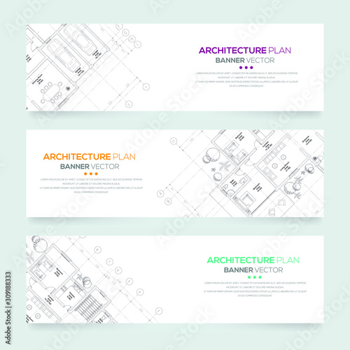 Banner architectural plan , Architectural background , architectural plan vector