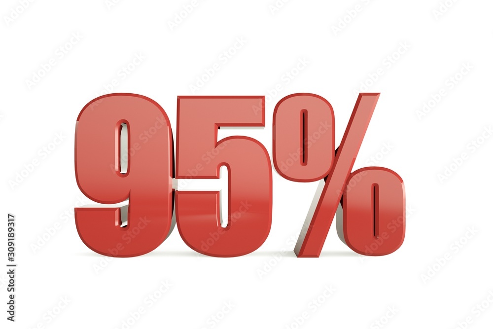 3D illustration 95 Percent Discount with background 3D illustration 95 Percent Discount with background
