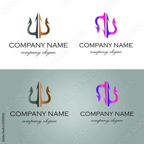 logo trodent, trójząb, harpun, harpoon, logo, neptun, posejdon, photo