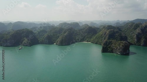 Aerial view of Ha Long Bay in Vietnam