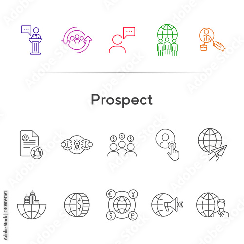 Prospect line icon set