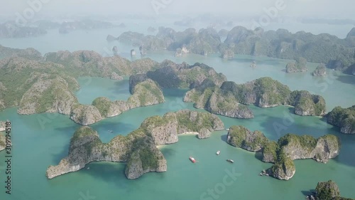 Aerial view of Ha Long Bay in Vietnam