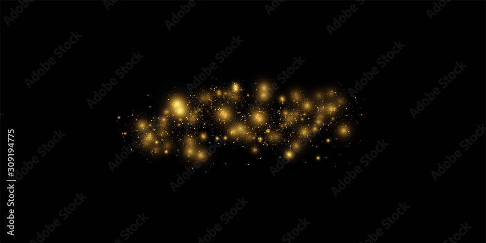 Texture background abstract black and golden Glitter and elegant for Christmas. Dust white. Sparkling magical dust particles. Magic concept. Abstract background with bokeh effect. - obrazy, fototapety, plakaty 