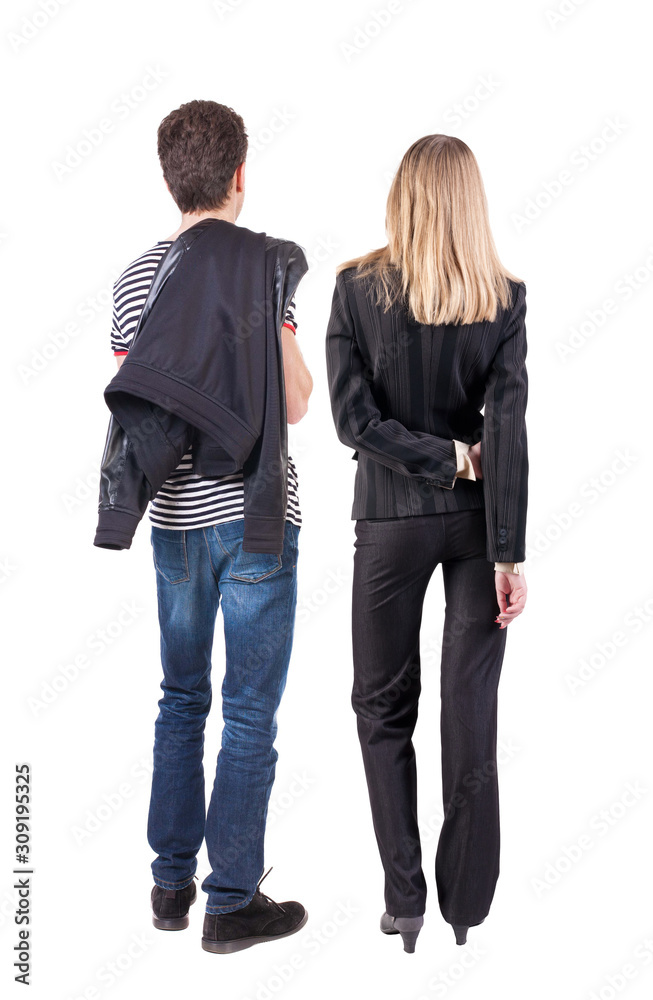 Fototapeta premium Back view of couple.