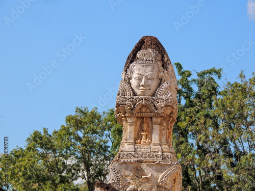 A statue at the temple gate.