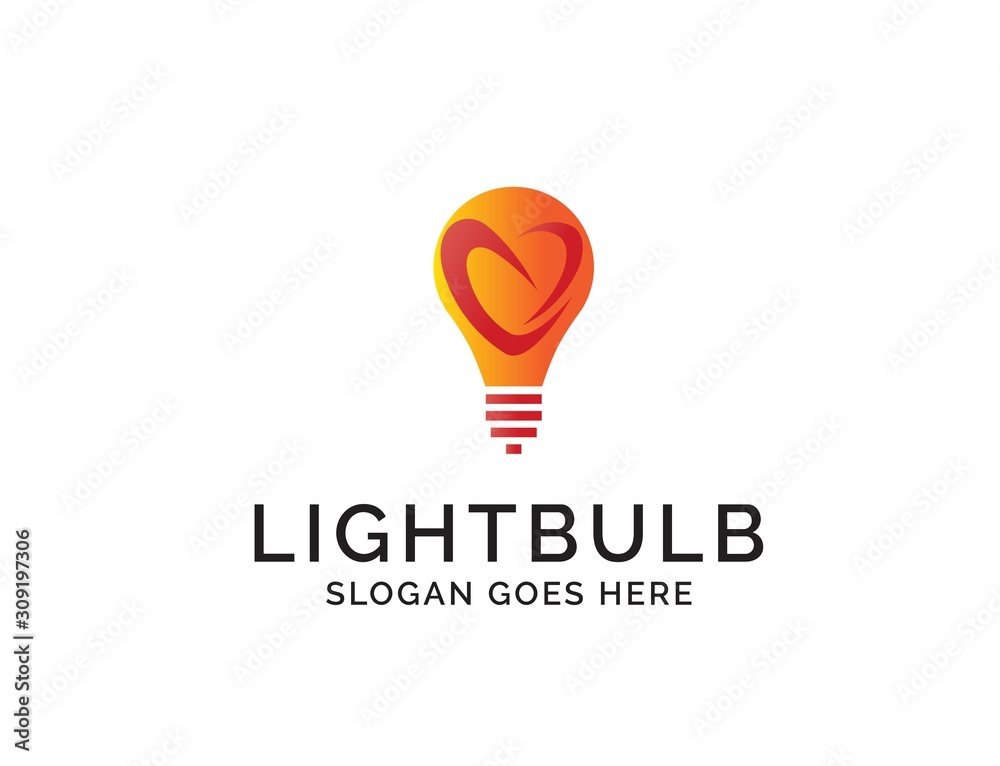Creative light bulb lamp logo. Modern icon vector graphic Creative light bulb lamp logo. Modern icon vector graphic